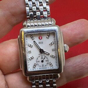 Authentic Michele Deco 16  Diamond Dial 29mm Stainless Steel Watch MW06V00A0046